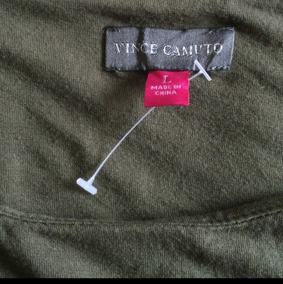 Vince Camuto embellished rayon olive green long sleeve tunic / mini dress - Picture 3 of 4